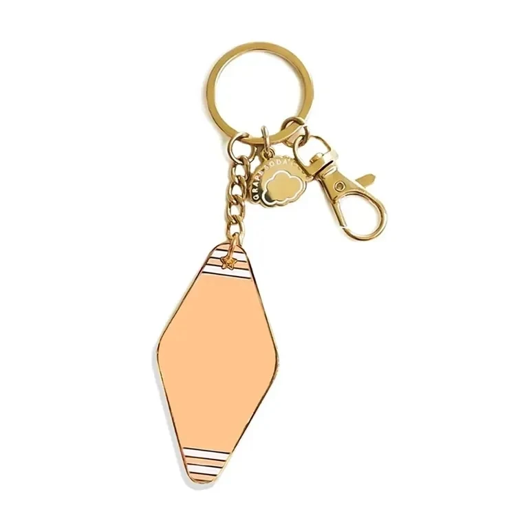 Customized Gift Metal Letters Blank Motel Keychain Hotel Keychain With A Metal Ring Promotional Hotel Keychains