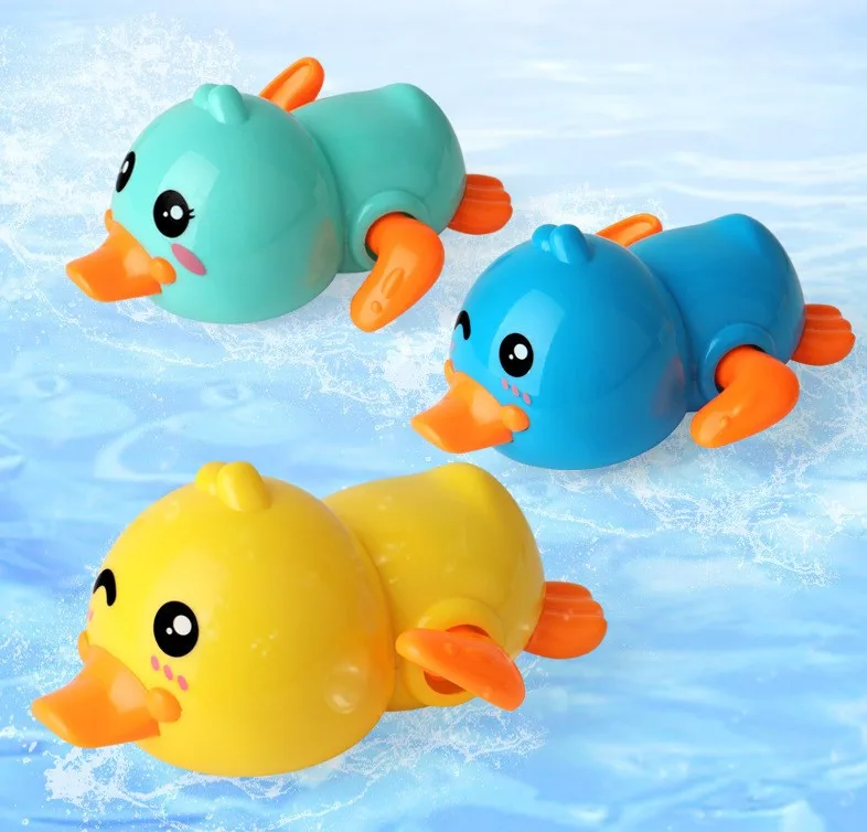 New baby bathing swim baby duck spring chain animal bathroom water toys bath toy for children