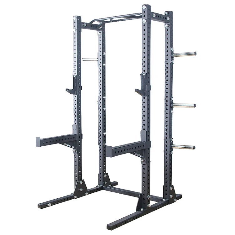 Multifunctional Power Rack Power Cage with Pull Up Bar J-Cup  Safety Spotter Arms Weight Plate Storage Holder