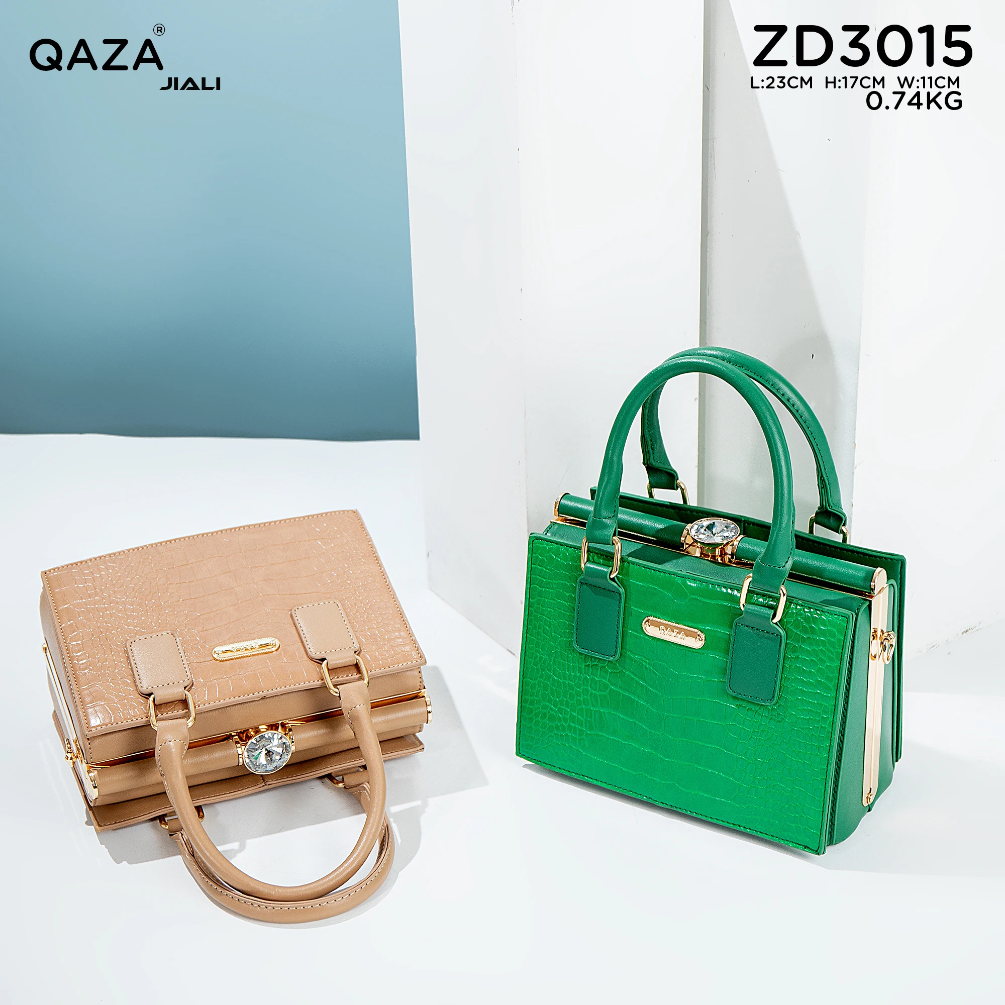 QAZA high quality Wholesale customize Tote bag luxury handbags for women ladies hand bags pu leather