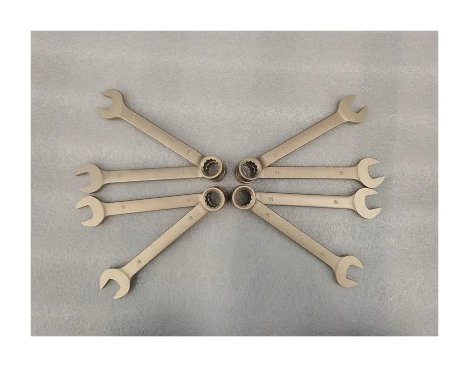 Power Wrenches impact non-sparking tools Be-Cu copper 15mm combination wrench open ring wrench