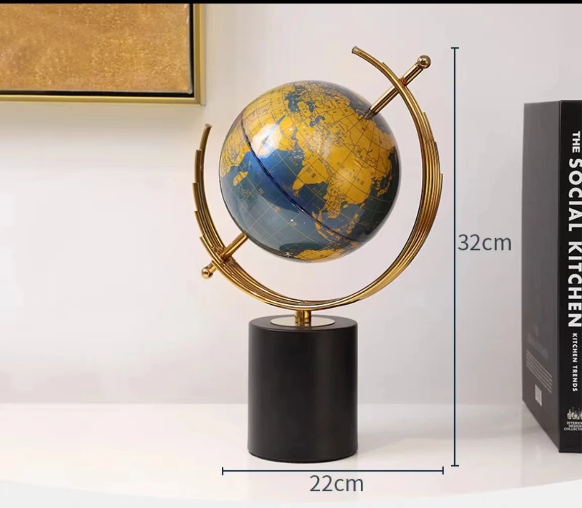 Creative Metal Stand Multilingual World Globe Geography Office Home Decoration Ornament Globe