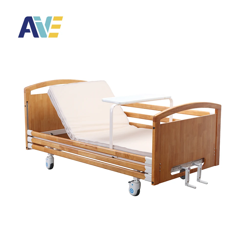 2019 best popular two function rubber wooden home elder care bed