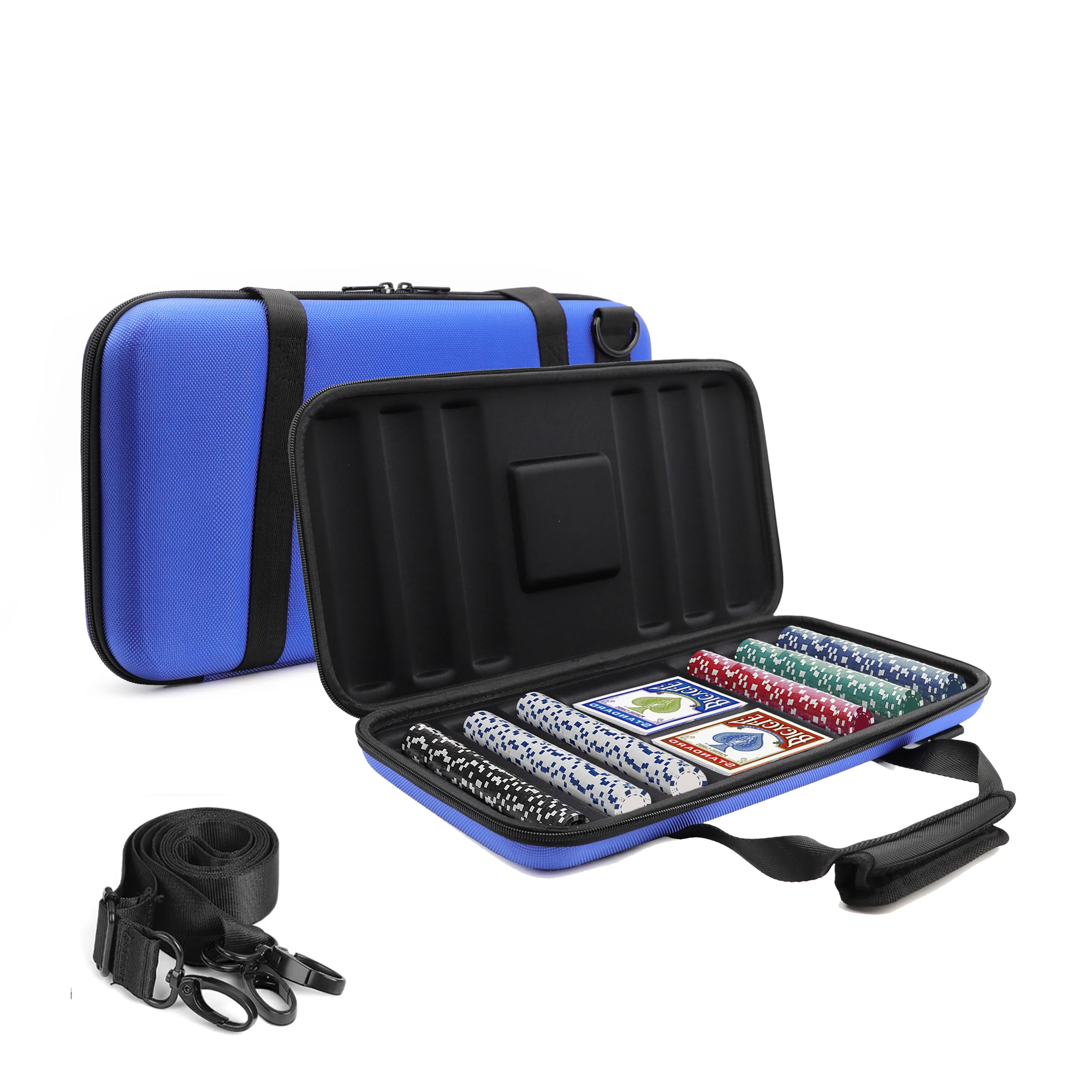 Custom Poker Chip Case with Zipper and Strap, EVA Display Case For 1000 Poker Chips