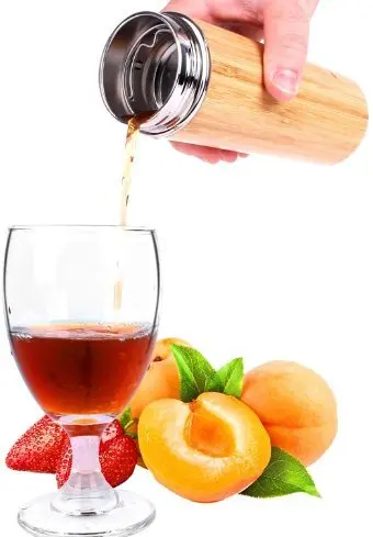 Top Selling Product  500ml Bamboo Eco-friendly Vacuum Water Bottle with Tea Infuser