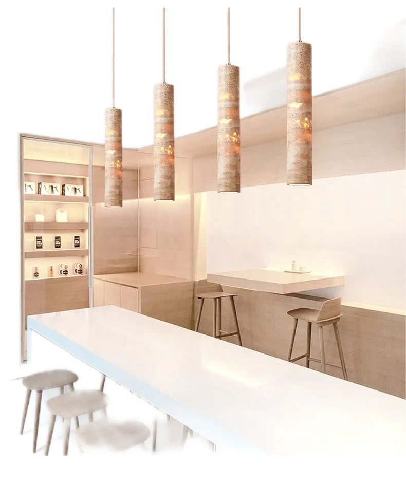 Wabi-sabi bedroom yellow cave stone bed chandelier Nordic restaurant bar retro beauty shop cabinet decoration homestay