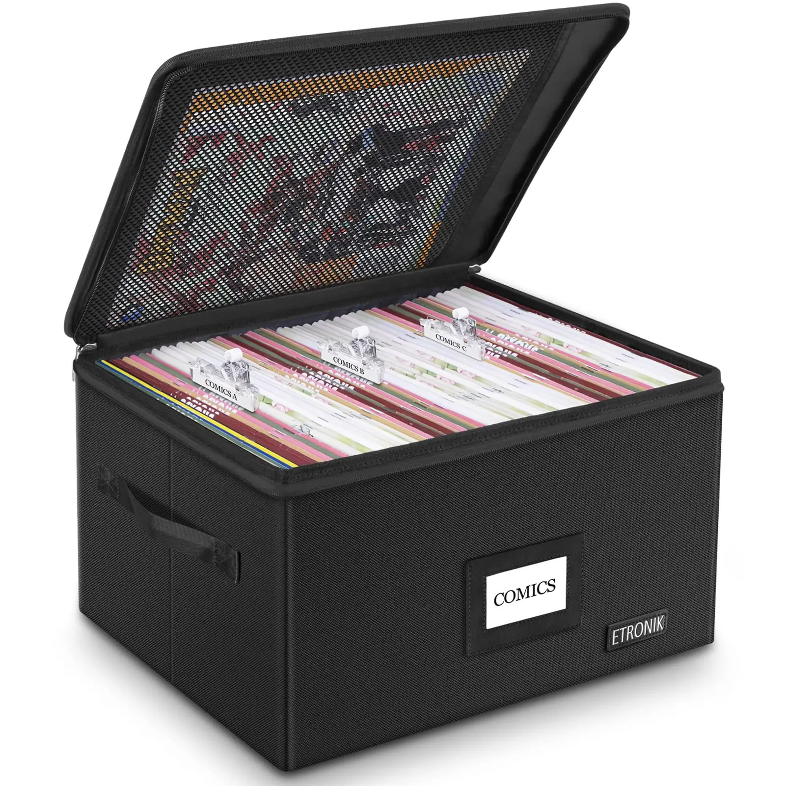 Высококачественный складной ящик для хранения комиксов 600d Oxford с крышками на молнии