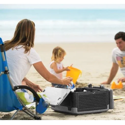 HS 24L/60L Portable Collapsible Chill Chest Cooler Outdoor Insulation Storage Box Waterproof for Tailgating Picnics Beach Trips