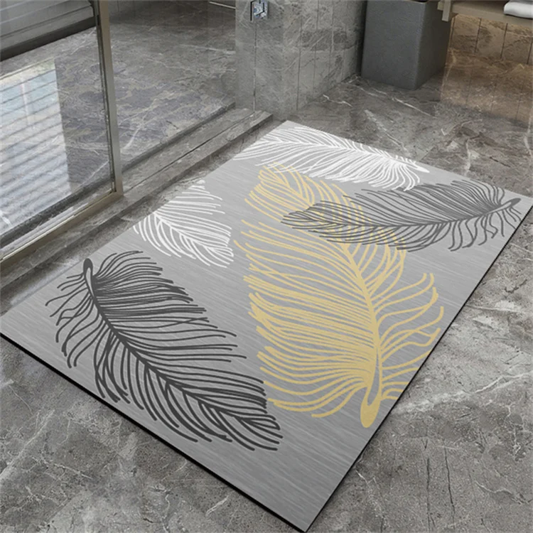 Custom Pattern Non-Slip Home Bathroom Mat Super Absorbent Geometric Diatom Mud Bath Mat