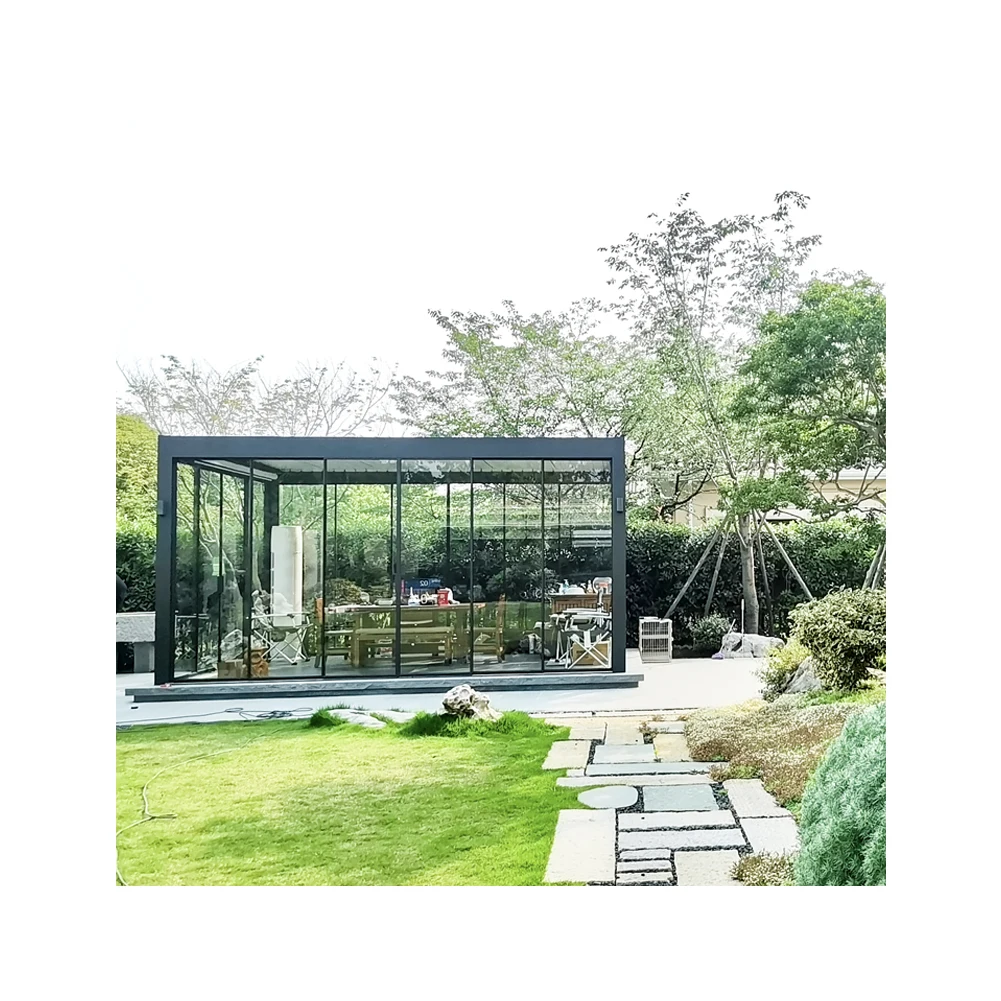 Garraf Garden Aluminum Waterproof Louver Roof System Pavilion, Garden Buildings Outdoor Electric Bioclimatic Pergola