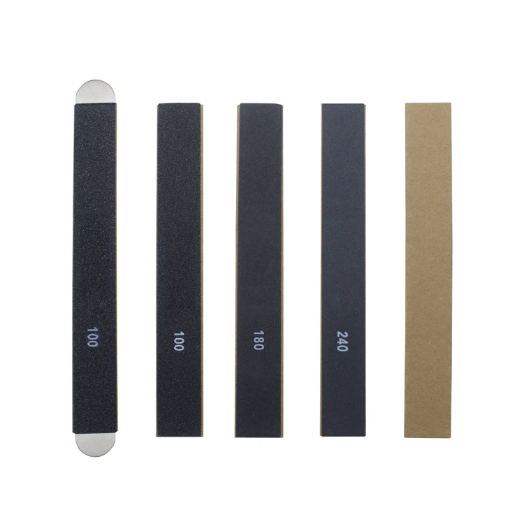 Professional straight stainless steel board nail file disposable sleeve sandpaper nail file 100/180/240 Grit