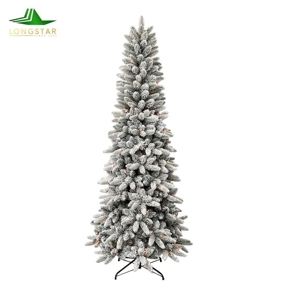 Winter  Snow Topped Wonderland Snowy Artificial Prelit Frosty Accents Festive Decor Christmas Tree