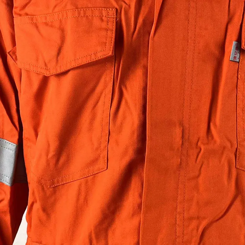 OEM Fire Retardant Work Coverall Dust-Proof Safety Uniforms Reflective Work Pants with Hand Drawn & Embossed Printing