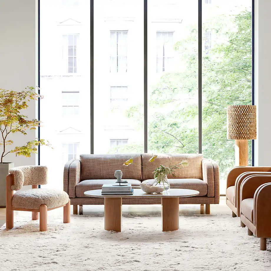 Huaxu Luxury Custom Design Postmodren Live Room Natural Marble Travertine Coffee Table