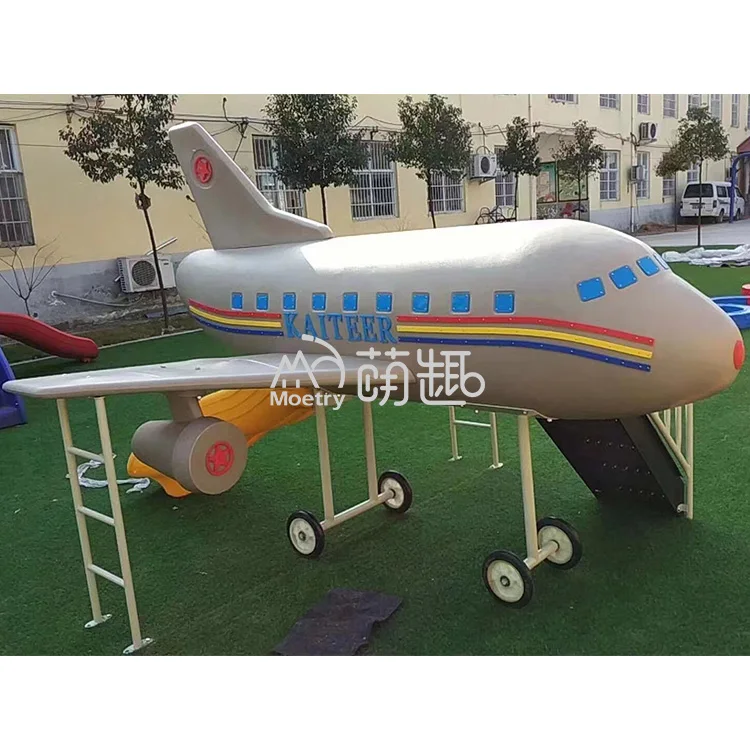 Moetry Kids airplane outdoor playground children helicopter slide for preschoolers plastic play set