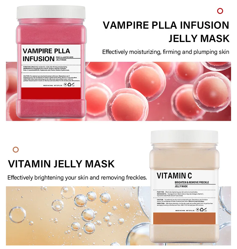 Professional Beauty Collagen Hydro Crystal Jelly Mask Powder Hyaluronic Facial Jelly-Mask Peel Off Face Powder Mask