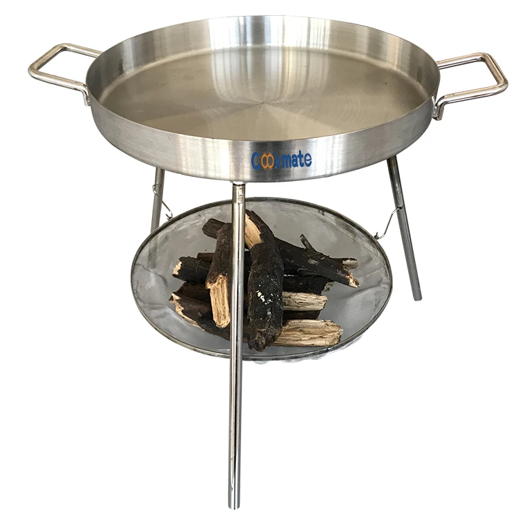 Outdoor Camping Using Even Heat Distribution With Carbon Net Stainless Steel Skillet Frying Pan
