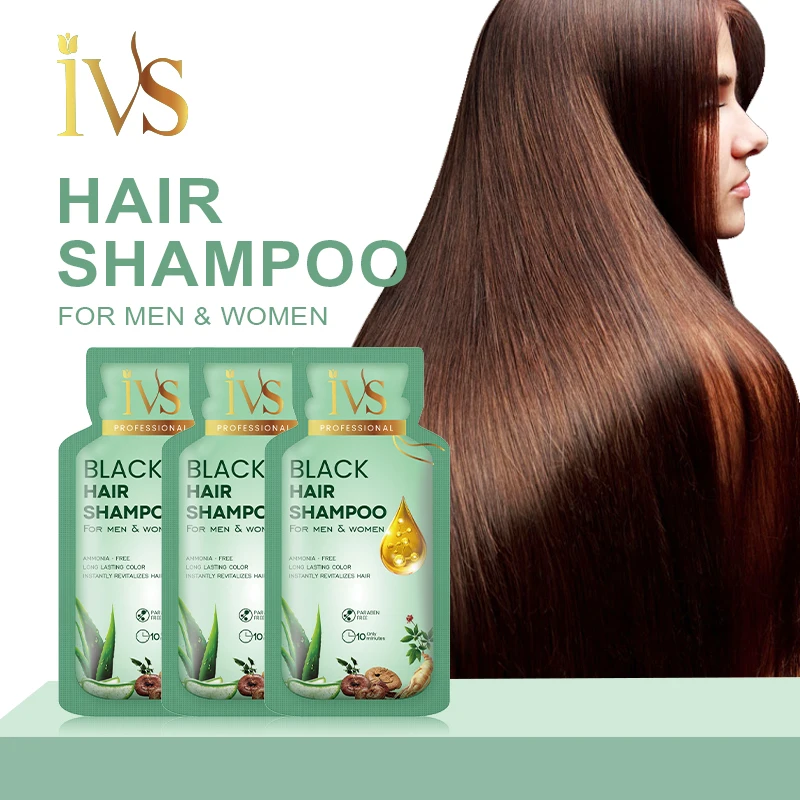 IVS Many Kind Color Semi Permanent Natural Shampoo Hair Dye Dark Brown 20ml Color Herbal 3 In 1 Black Hair Dye Shampoo