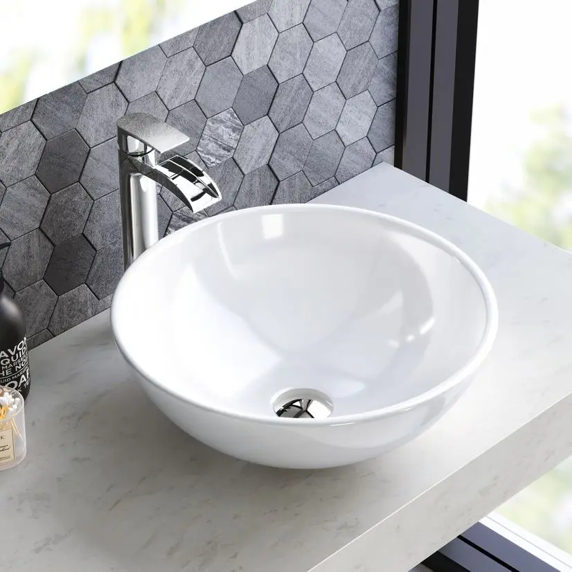 Custom Modern Stone Cabinet With Wash Basin Oval Ceramic Table Top Bathroom Vanity Sink Featuring Artistic Counter
