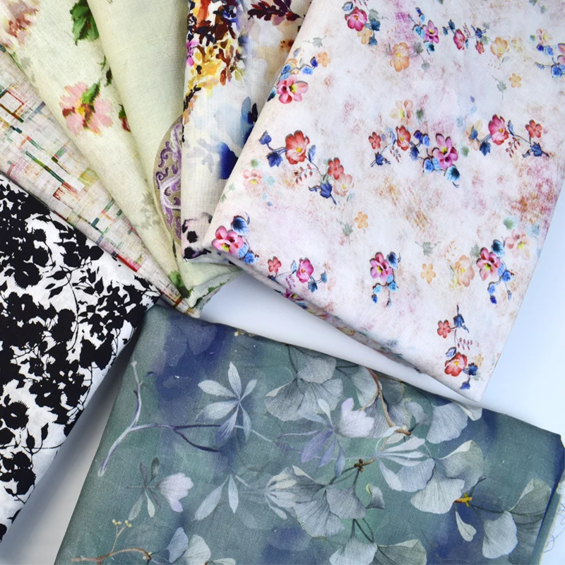 
Retro Pastoral Style Ramie And Cotton Printing With Scarf Garment 