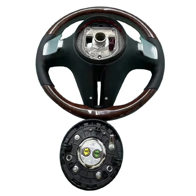 Classic black leather and mahogany butterfly steering wheel for Mercedess-Benzs W204 W211 W203 W205 W212 W213 W176 W218 W177