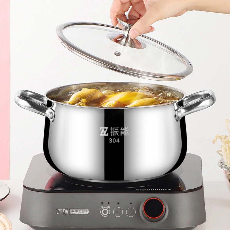 Multifunctional New Design With Lattices 22 CM Stainless Steel Cooking Soup Stock Pot For Kitchen