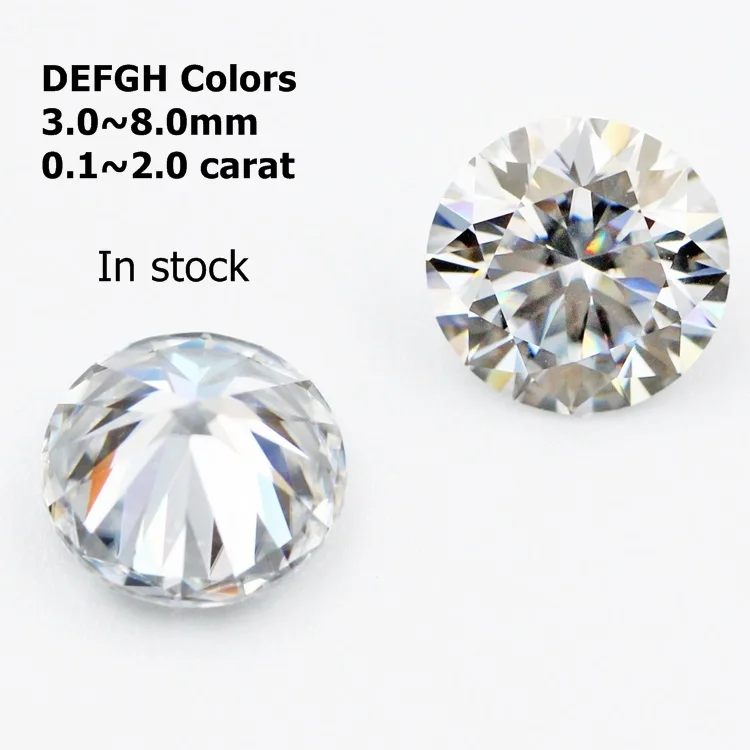  Yuying Gems GRA Сертифицированный H & A резка 0 1 ~ 2 Ct DEF белый цвет свободный муассанит драгоценный