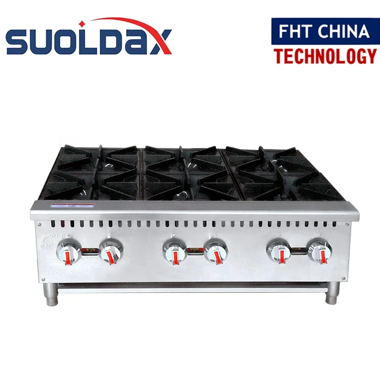 Suoldax FHT-CHINA ETL Certificate Commercial Gas Cooking range cooker  Tabletop 4 burners table top gas stove&Hotplate