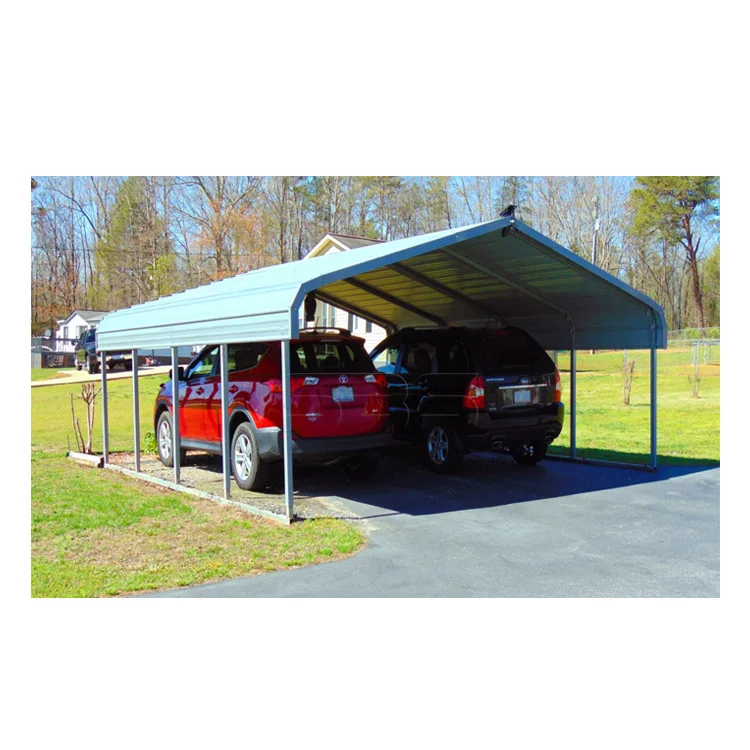 Cheap metal frame carport prefab garajes steel structure outdoor car garage shelters
