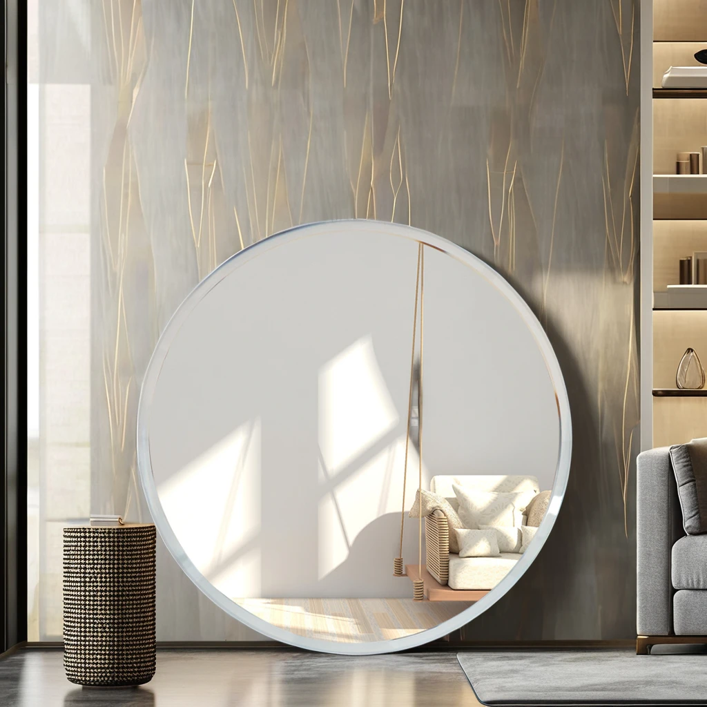 Simple Home Decor Unique Design Frameless Plain Wall Bathroom Mirror for Furniture
