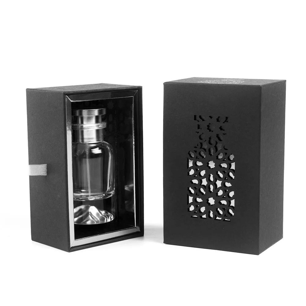 Custom 30ml 50 ml rigid square Perfume Box Beauty Cosmetics Paper Packaging box Essential oil Bottle Hollow Out Perfume Gift Box