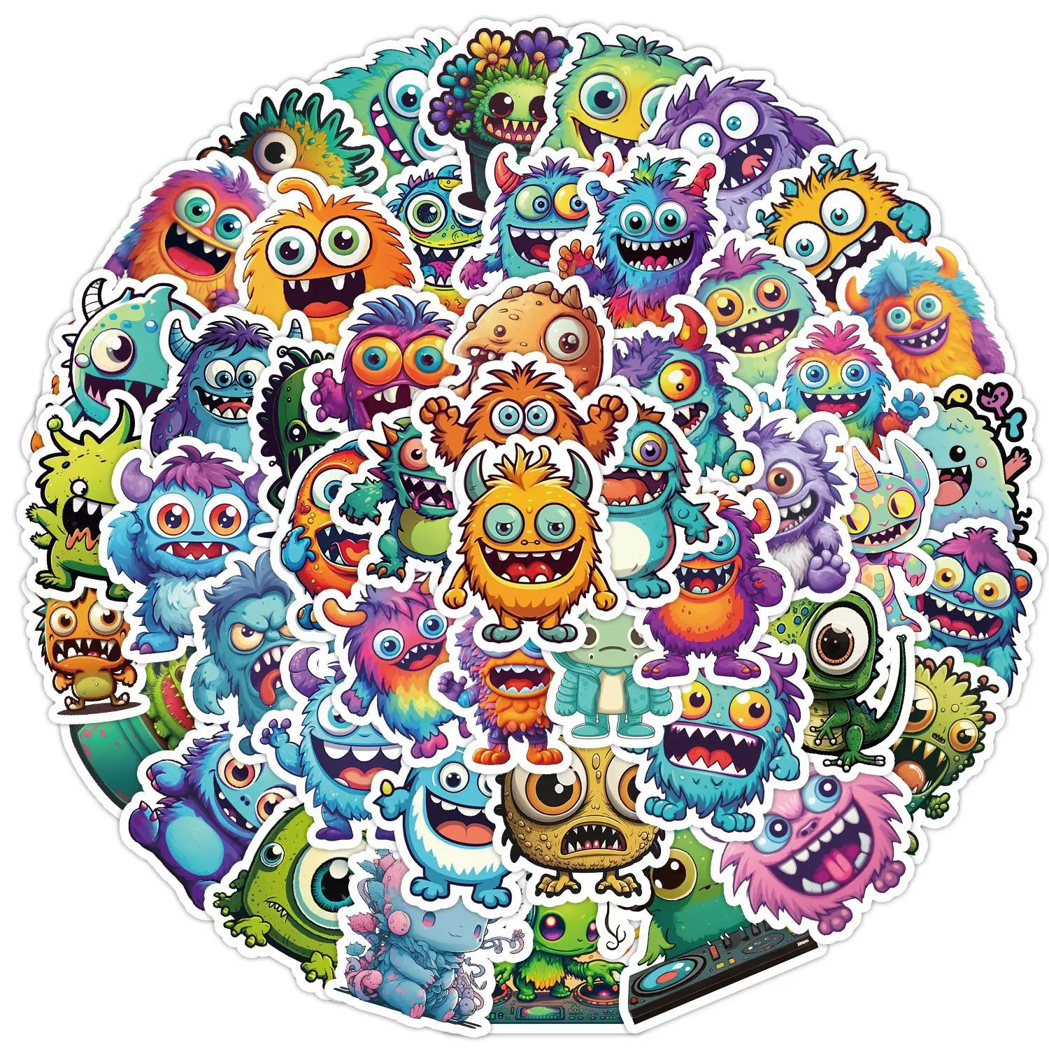 ZY2576H 50Pcs Cartoon Little Monsters Decorative Sticker For Teen Laptop Skateboard Luggage Guitar Scrapbook Art Vinyl Stickers