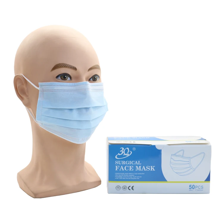 3Q Wholesale Protective 3 ply IIR Hospital Used Surgical Disposable Sterile Medical Face Mask