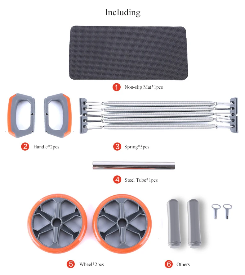 Home Ftiness Assembled Product Core Workout ruedas Abdominal Exercise Sets