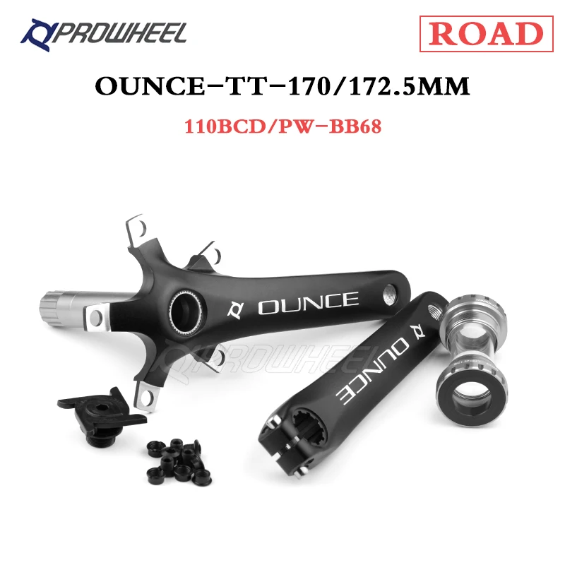 Коленчатая звезда для дорожного велосипеда Prowheel OUNCE 110 BCD 170/172.5 мм 50/52/54T/56T/58T/60T звездочки с нижним кронштейном