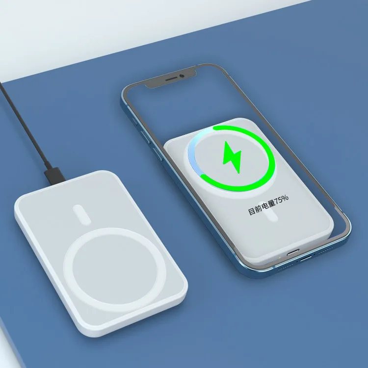 5000mAh mini magsafing portable slim magnetic wireless power bank for iphone