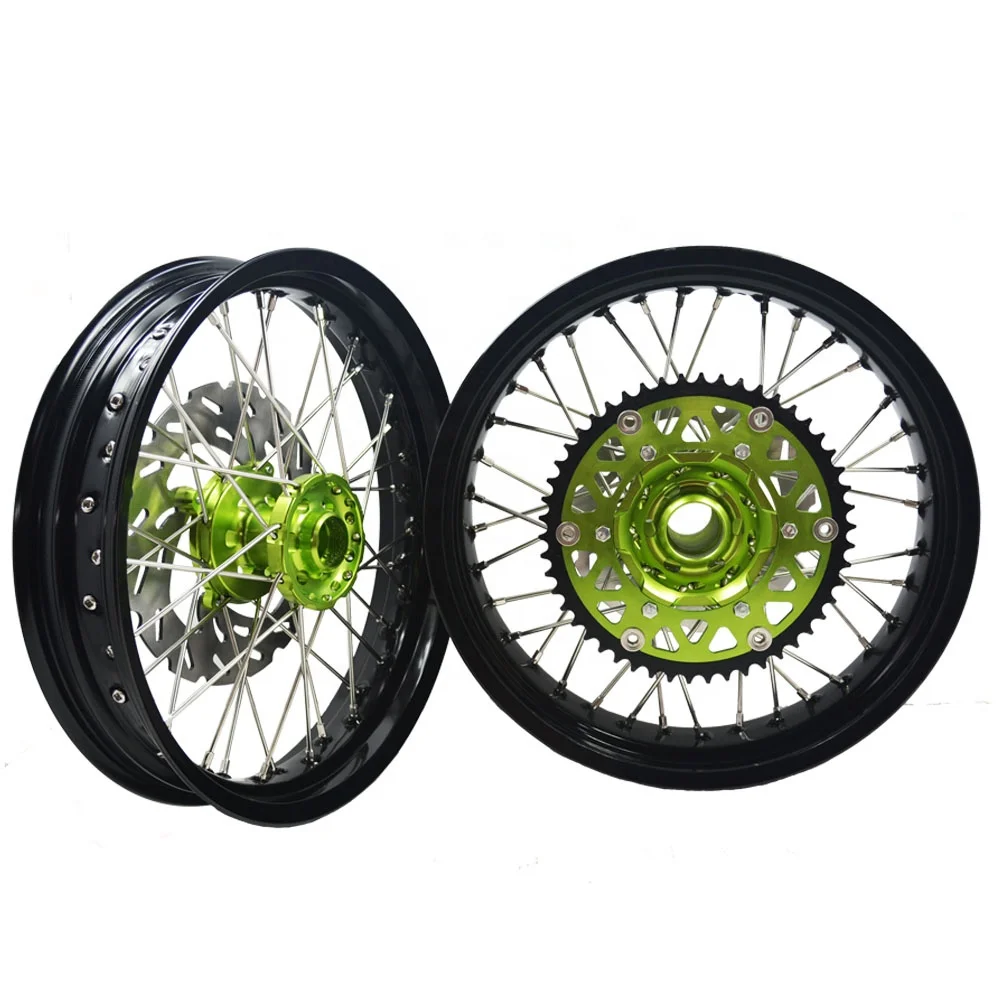 KLX 250cc 450cc spoke wheel motorcycle supermoto wheels for KAWASAKI moq 1set