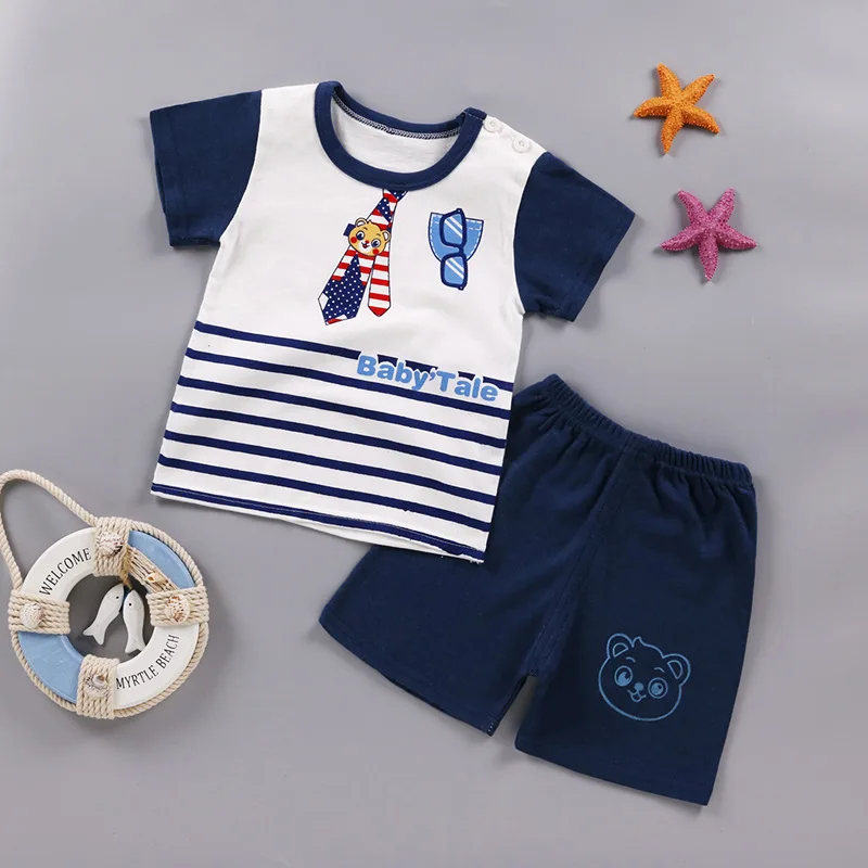 Новинка комплект детской одежды из 100% хлопка футболка с принтом Baju Танак для мальчиков и девочек + короткие штаны baju малышей
