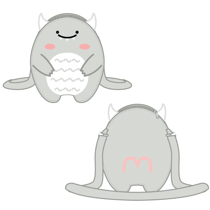 plush animal shoulder bag cute lolita Backpack girl Pin Bags With Clear Pvc Window Ita Bag
