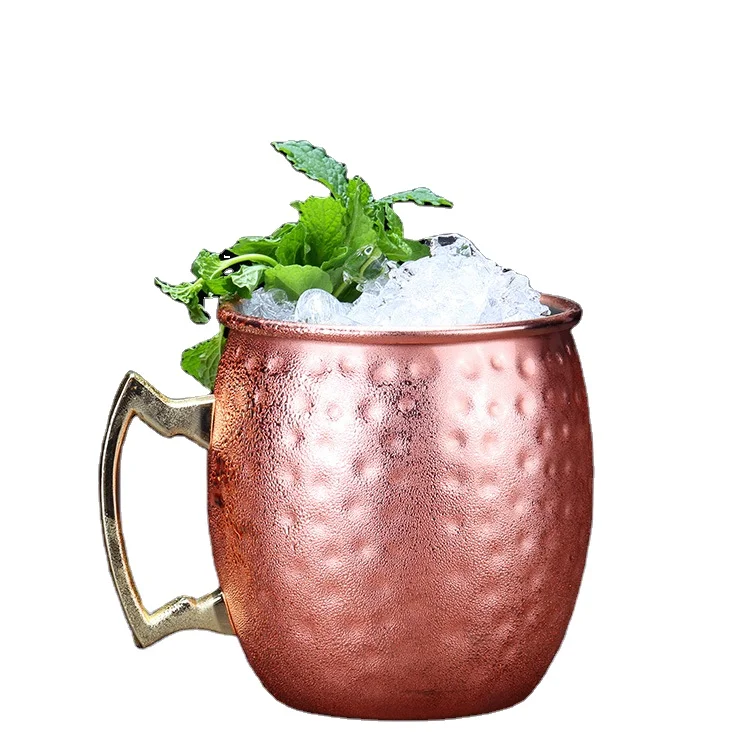 Wholesale Moscow Mule Copper Mug Sublimation Copper Plated Stainless Steel Mug Engraved Beer Drinking Mug for Bar Tools