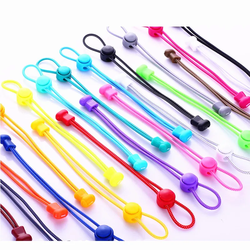 Yrunfeety New 3MM Lock Shoe Laces Elastic No Tie Shoelaces Elastic Lock Shoelaces Colorful Lazy Shoe Lace for Sneakers 20 Colors