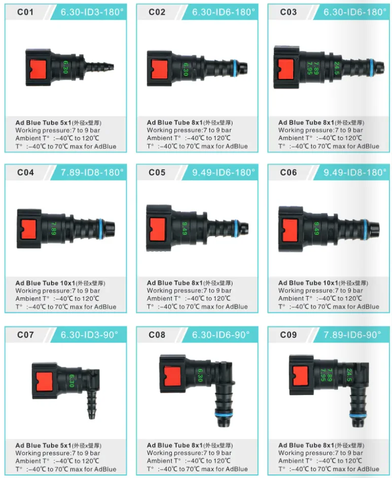 6AN Fuel Adapter Fitting to 3/8 GM Quick Connect Male LS EFI BLACK Quick Connect Male Quick Adapter Fuel Fitting
