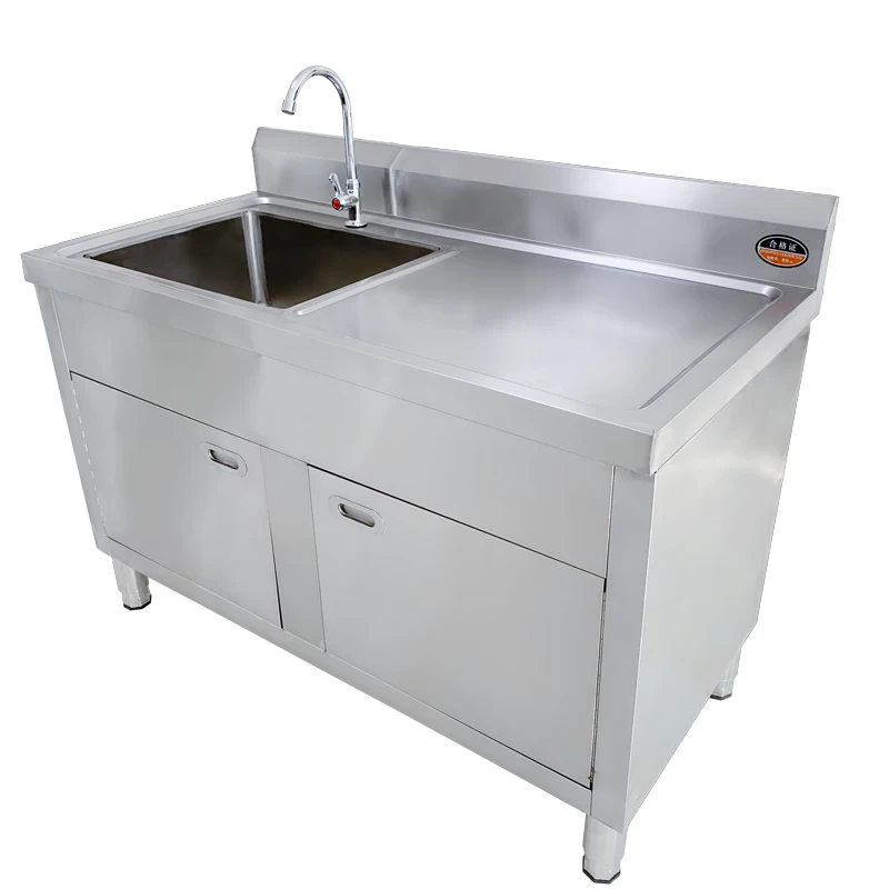 Freestanding Restaurant Kitchen 2 Two Compartment Commercial Stainless Steel Sink for US Catering