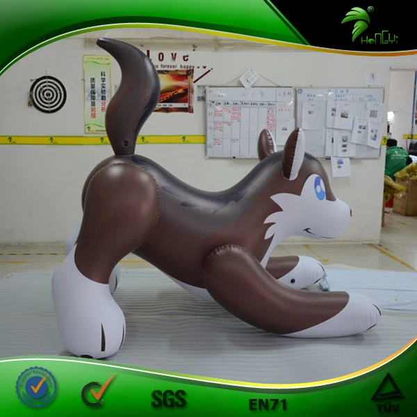 Bouncing Soft Flying Cartoon Inflatable Wolf / Hongyi Custom Made Inflatable Dog Toy