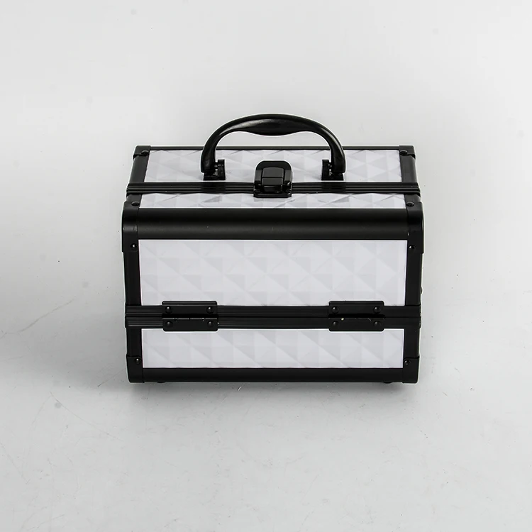 GLARY professional aluminum makeup travel case with handle small portable makeup box case dustproof makeup storage case box