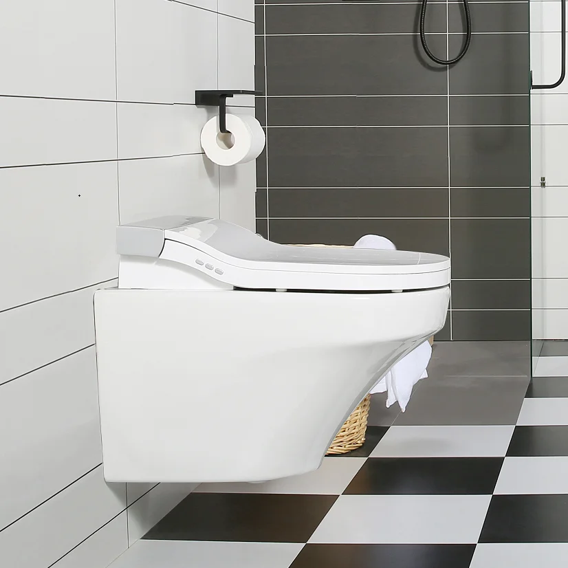 Роскошный безободковый п-ловушка, сантехника, керамический умный настенный туалет с биде