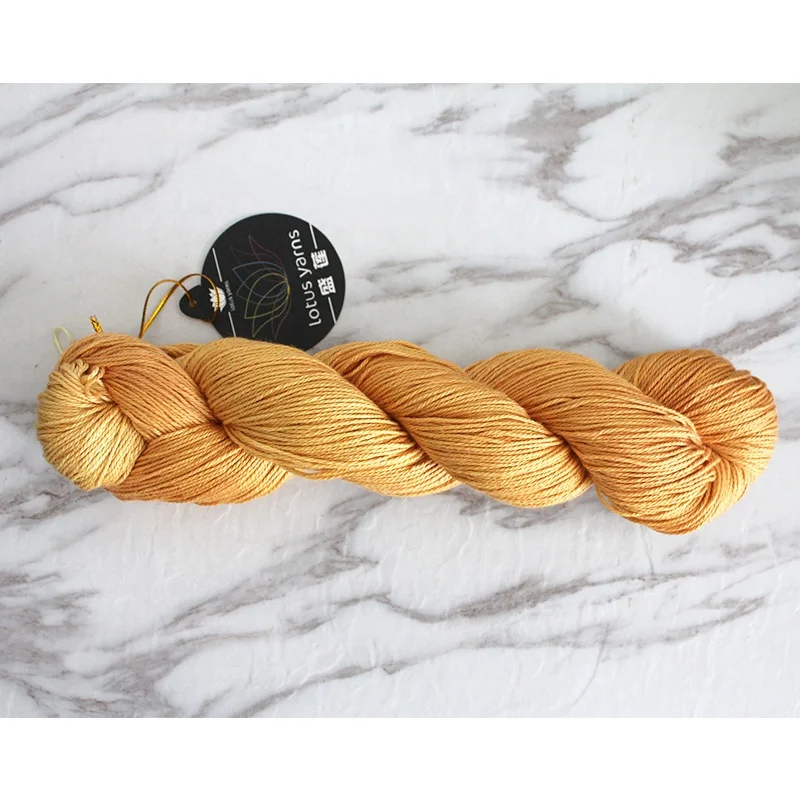 Lotus Yarn Hand Dyed Silk Cotton Blended 330m/100gram Yarn For Summer Crochet Knit