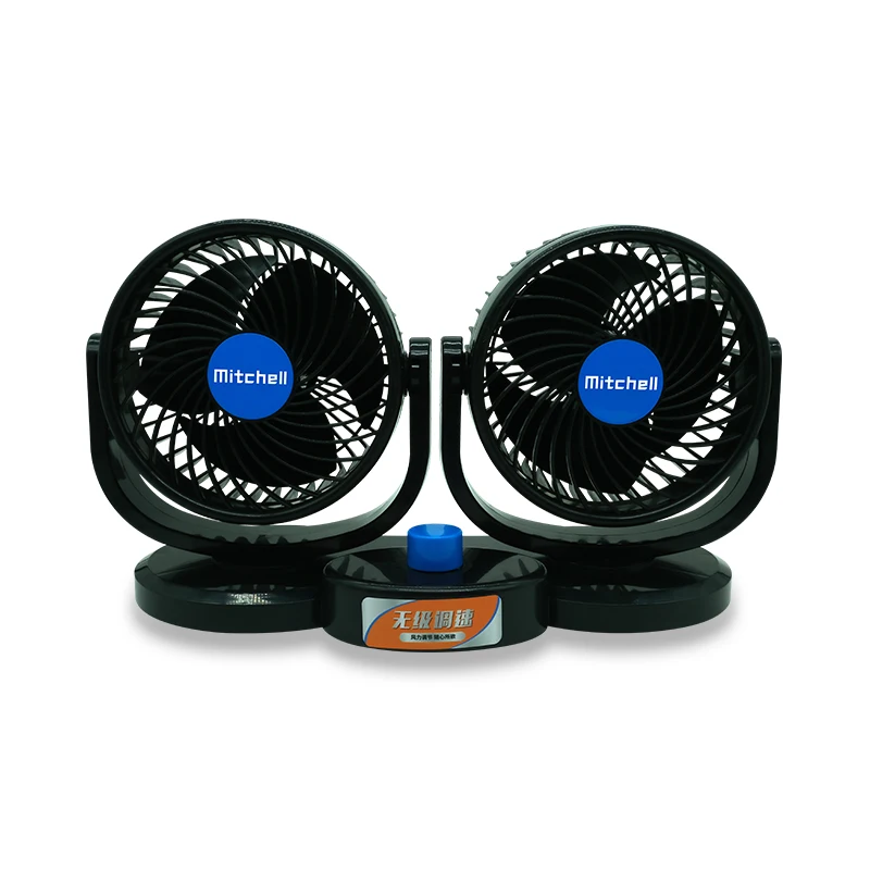 Автомобильный вентилятор с двойной головкой 360 дюйма 12 В 24 вращающийся на градусов переменной скоростью автомобильный охлаждающий