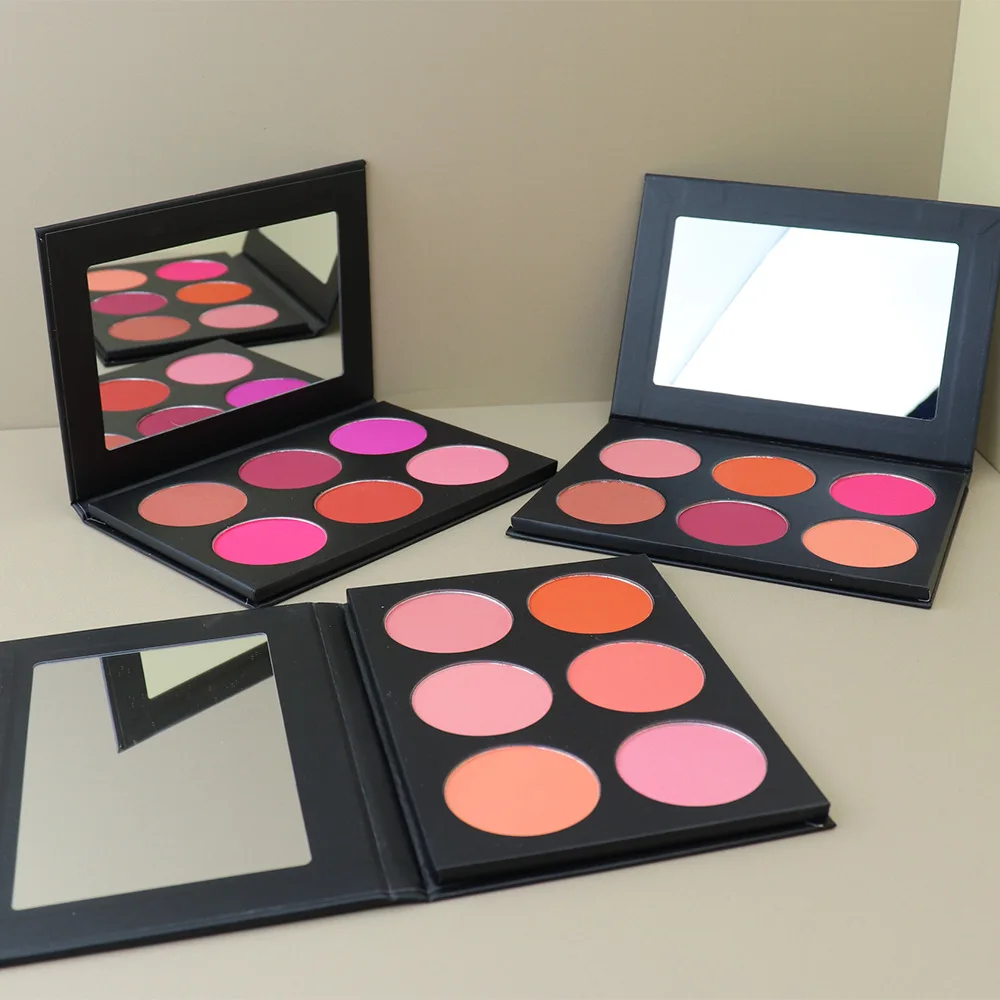 OEM Private Label 6 Colors Blush Makeup Custom Make Your Own Brand Face Blusher Custom Logo Powder Face Blushes Palette