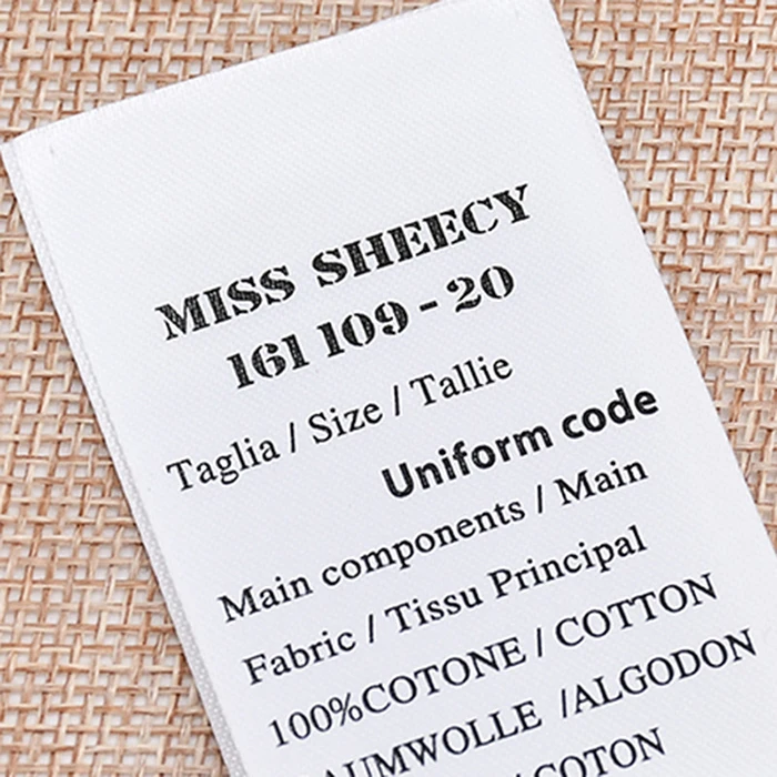 silk polyester washing instruction label clothe care label wash label